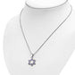 Amethyst CZ Heart Shape Star David Silver Pendant