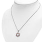 Garnet CZ Heart Shape Star David Silver Pendant