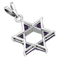 Large Star David Silver Pendant Amethyst CZ