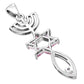Pink CZ Messianic Seal of Jerusalem Silver Pendant