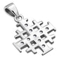 Small Clear CZ Jerusalem Cross Silver Pendant