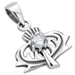 Tiny Silver Thistle Pendant set w/ Clear CZ