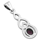 Silver celtic Pendant set w/ Garnet