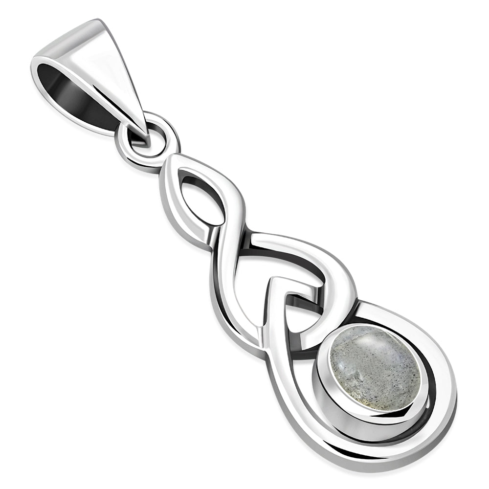 Silver Celtic Pendant set w/ Labradorite