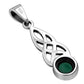 Green Agate Celtic Knot Small Silver Pendant