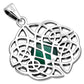 Green Agate Celtic Knot Silver Pendant