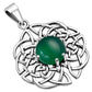Green Agate Celtic Knot Silver Pendant
