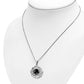 Round Celtic Knot Silver Pendant set w/ Black Onyx