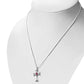 Garnet Stone Celtic Trinity Knot Cross Silver Pendant