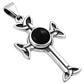 Black Onyx Trinity Knot Cross Silver Pendant