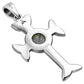 Rainbow Moonstone Trinity Knot Cross Silver Pendant