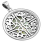 Round Celtic Knot Silver Pendant w/ Mother of Pearl