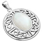 Round Celtic Knot Silver Pendant w/ Mother of Pearl