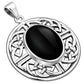 Round Celtic Knot Silver Pendant w/ Black Onyx