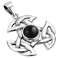 Celtic Silver Trinity Knot Pendant set w/ Black Onyx