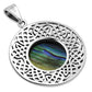 Round Celtic Abalone Shell Silver Pendant