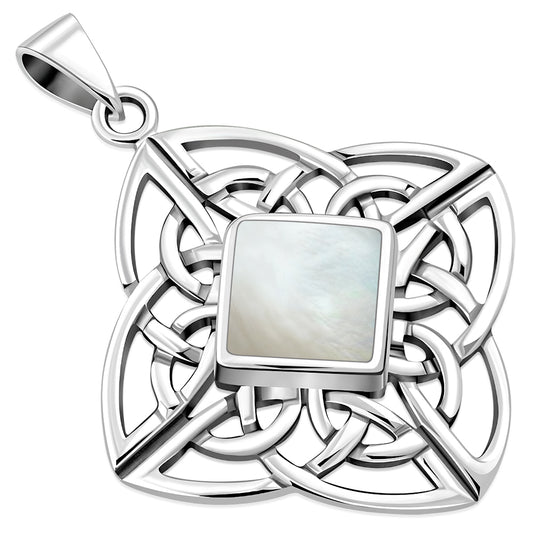Mother of Pearl Celtic Sterling Silver Pendant