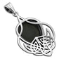Large Black Onyx Celtic Silver Pendant