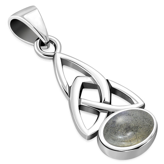 Labradorite Celtic Trinity Knot Silver Pendant