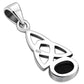 Black Onyx Celtic Trinity Knot Silver Pendant