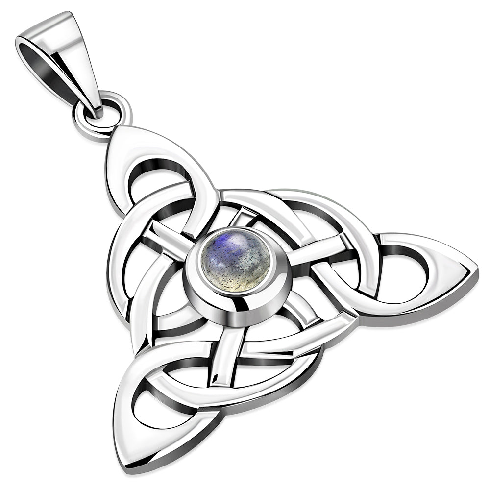 Celtic Silver Pendant set w/ Labradorite