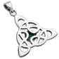 Celtic Silver Pendant set w/ Green Agate