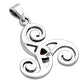 Triskele Triple Spiral Silver Pendant set w/ Garnet