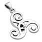 Black Onyx Celtic Triskele Triple Spiral Silver Pendant