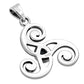 Black Onyx Celtic Triskele Triple Spiral Silver Pendant