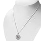 Round Garnet Celtic Knot Silver Pendant