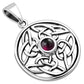 Round Garnet Celtic Knot Silver Pendant