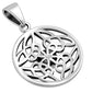 Round Black Onyx Celtic Knot Silver Pendant