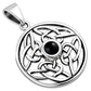 Round Black Onyx Celtic Knot Silver Pendant