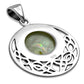 Round Celtic Knot Mother of Pearl Silver Pendant