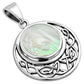 Round Celtic Knot Mother of Pearl Silver Pendant