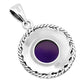 Round Amethyst Stone Celtic Knot Silver Pendant