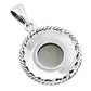Round Rainbow Moonstone Celtic Knot Silver Pendant