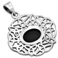 Black Onyx Trinity Knots Silver Pendant