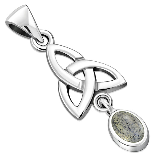 Labradorite Celtic Trinity Knot Silver Pendant