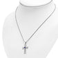 Amethyst Stone Cross Celtic Knot Silver Pendant