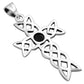 Black Onyx Celtic Knot Cross Silver Pendant