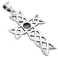 Rainbow Moonstone Cross Celtic Knot Silver Pendant