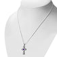 Amethyst Stone Celtic Cross Silver Pendant