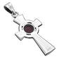 Garnet Stone Celtic Cross Silver Pendant