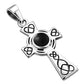 Black Onyx Celtic Cross Silver Pendant