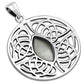 Large Round Celtic Silver Pendant w/ Mother of Pearl