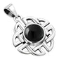 Trinity Knots Black Onyx Silver Pendant