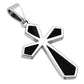 Black Onyx Silver Cross Pendant