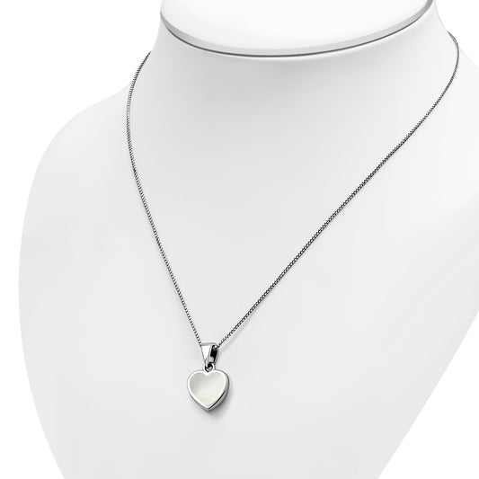 Mother of Pearl Heart Sterling Silver Pendant