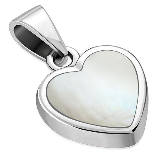 Mother of Pearl Heart Sterling Silver Pendant